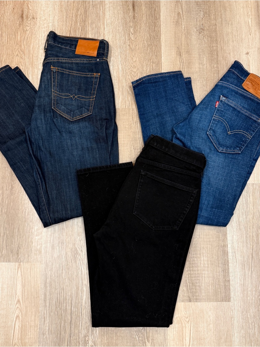 Levi's Men's Slim Straight Jeans - Blue & Black Denim Bundle